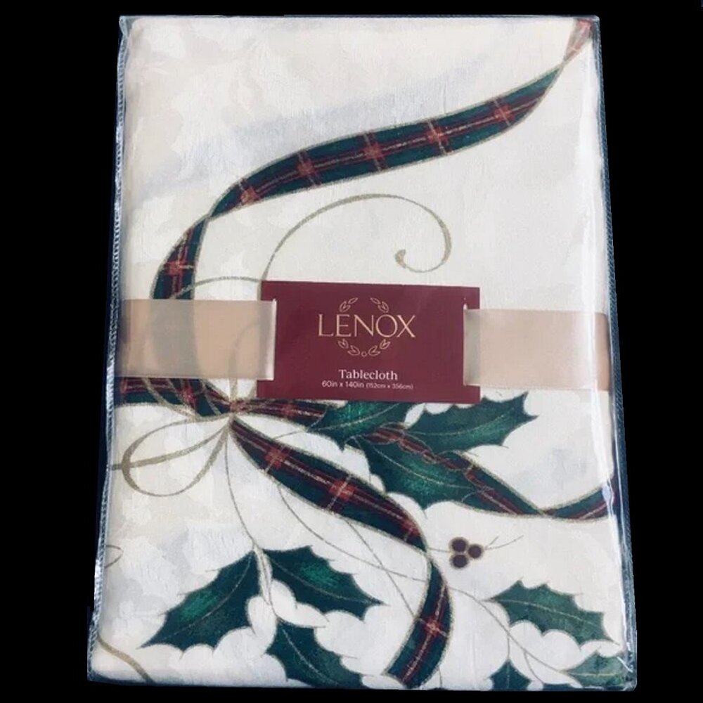 new LENOX 60x140 inch Christmas Holiday Nouveau Tablecloth (seats 12 to 14)